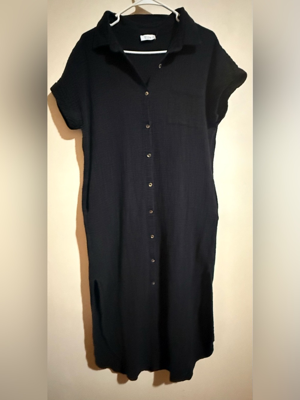 Bluivy Black Button-Front Maxi Dress